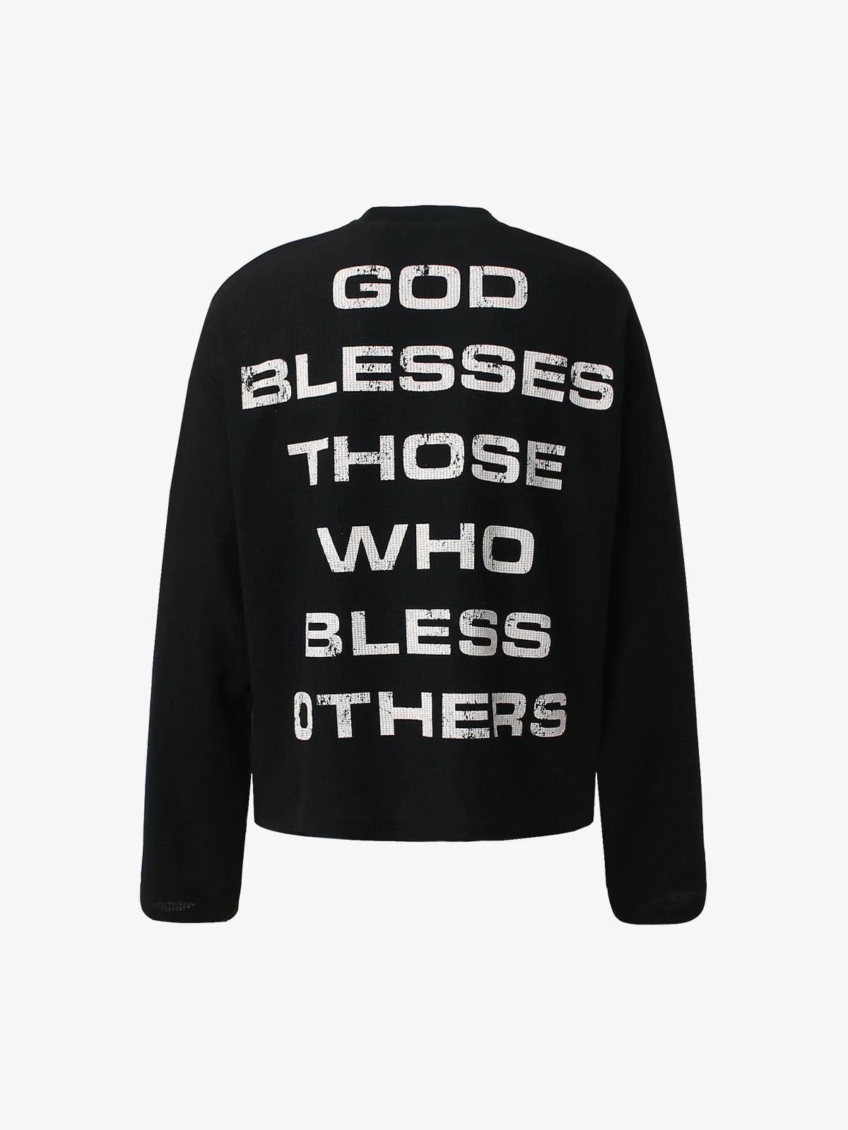 Street Cross Lettering Print Uzun Kollu T-shirt