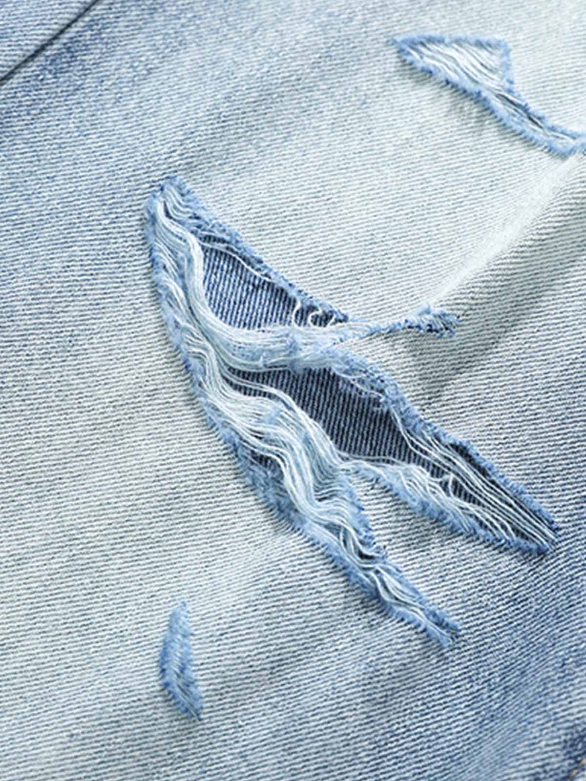 Hip-Hop Kesim Yıpranmış Jeans