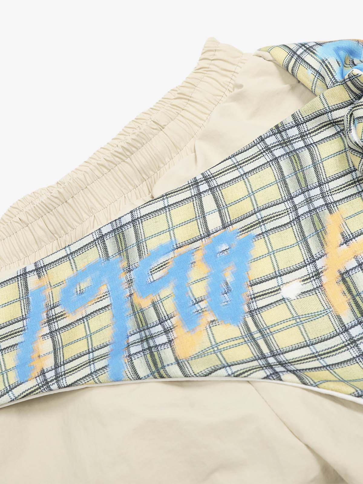 Kontrast Graffiti Ekose Dekoratif Patchwork Bol Kesim Günlük Pantolon