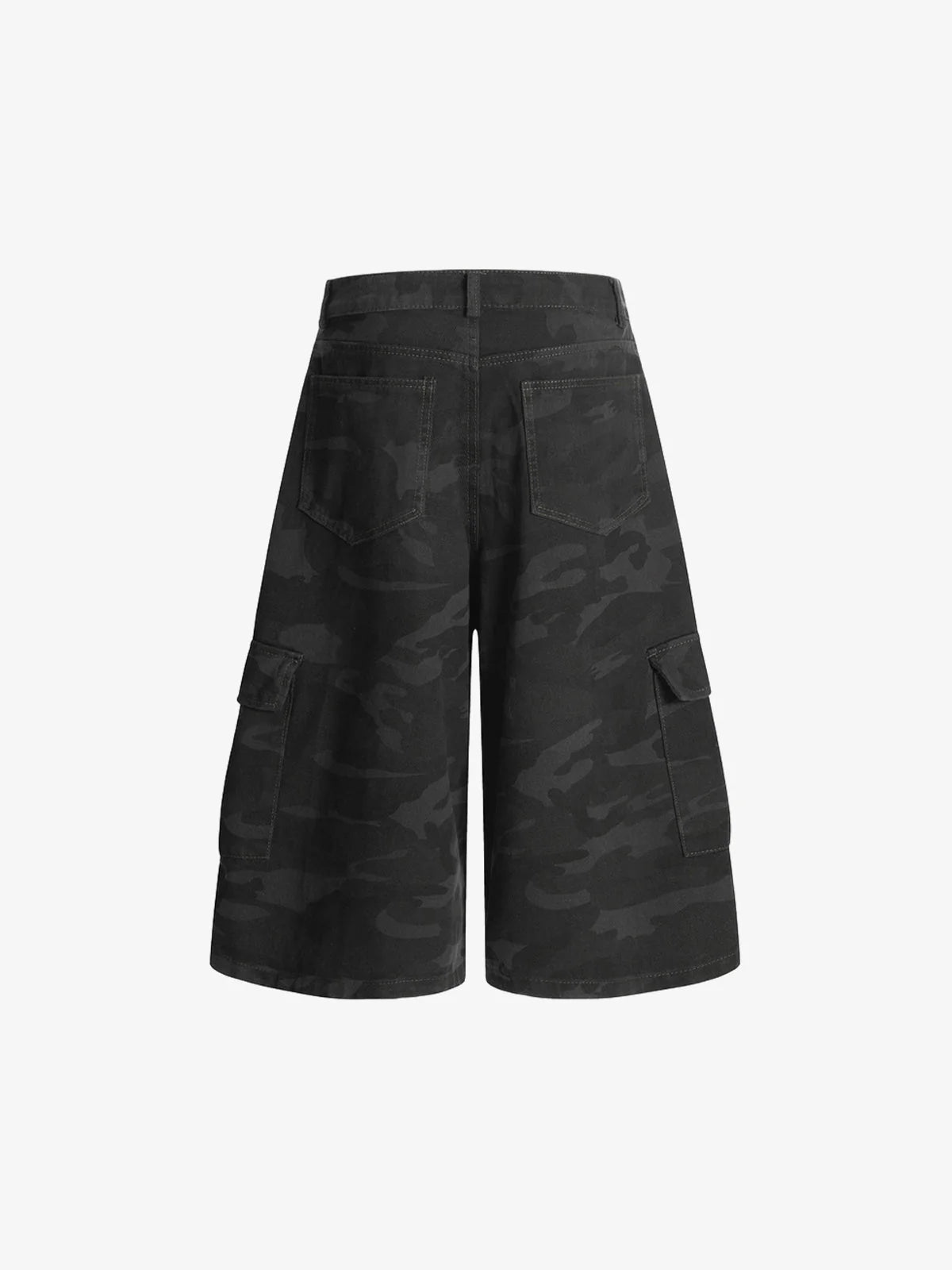 Vintage Kamuflaj Denim Şort