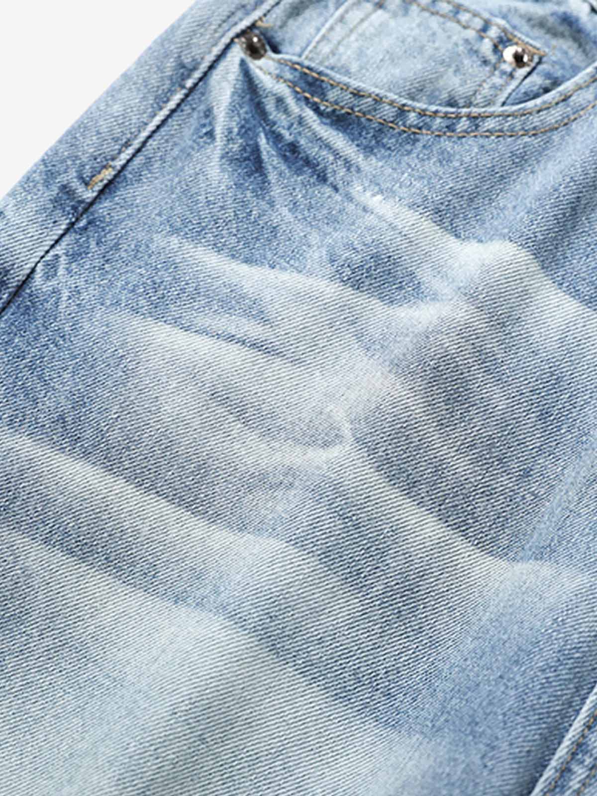 Hip-Hop Kesim Yıpranmış Jeans