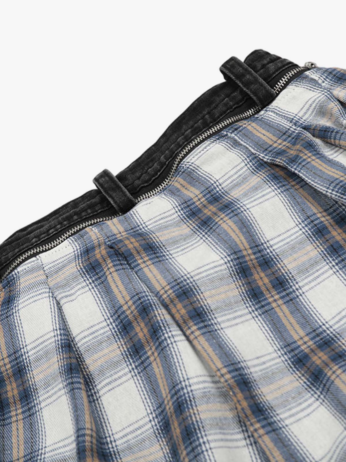 İki Parçalı Ekose Çıkarılabilir Scimitar Jeans