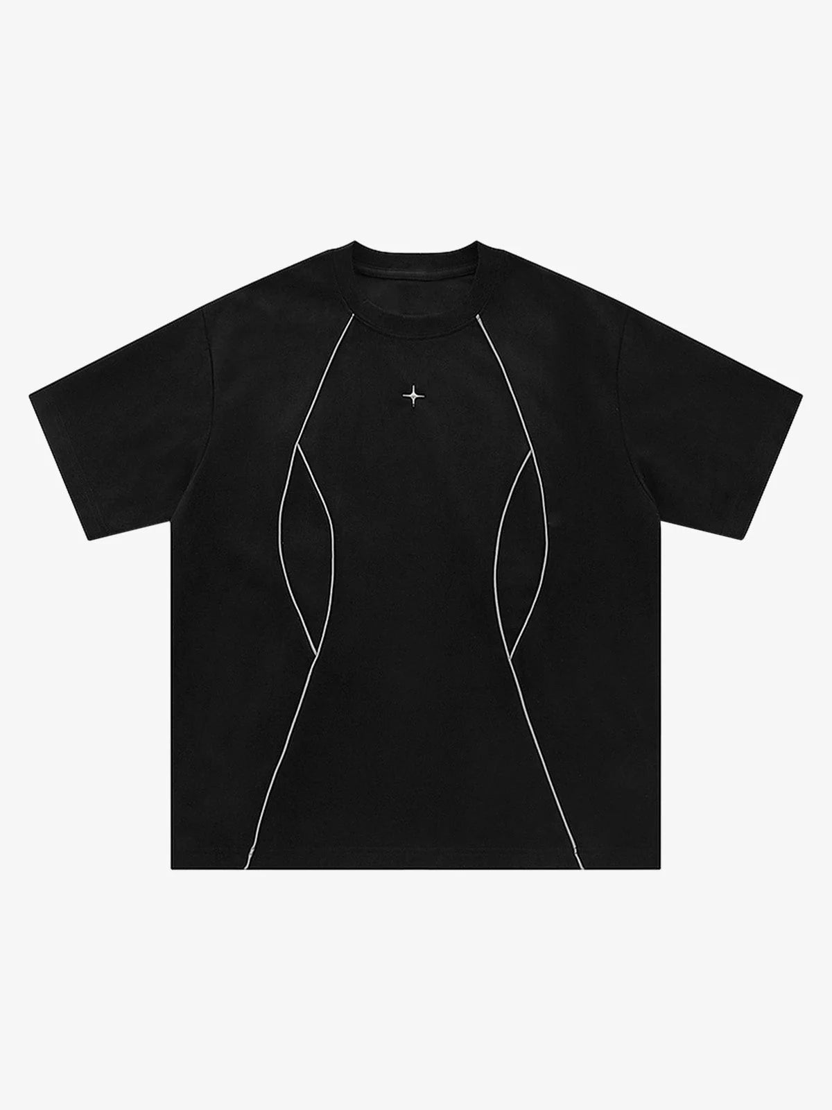 Fonksiyonel Dekonstrüktif Bölünmüş Kısa Kollu T-shirt