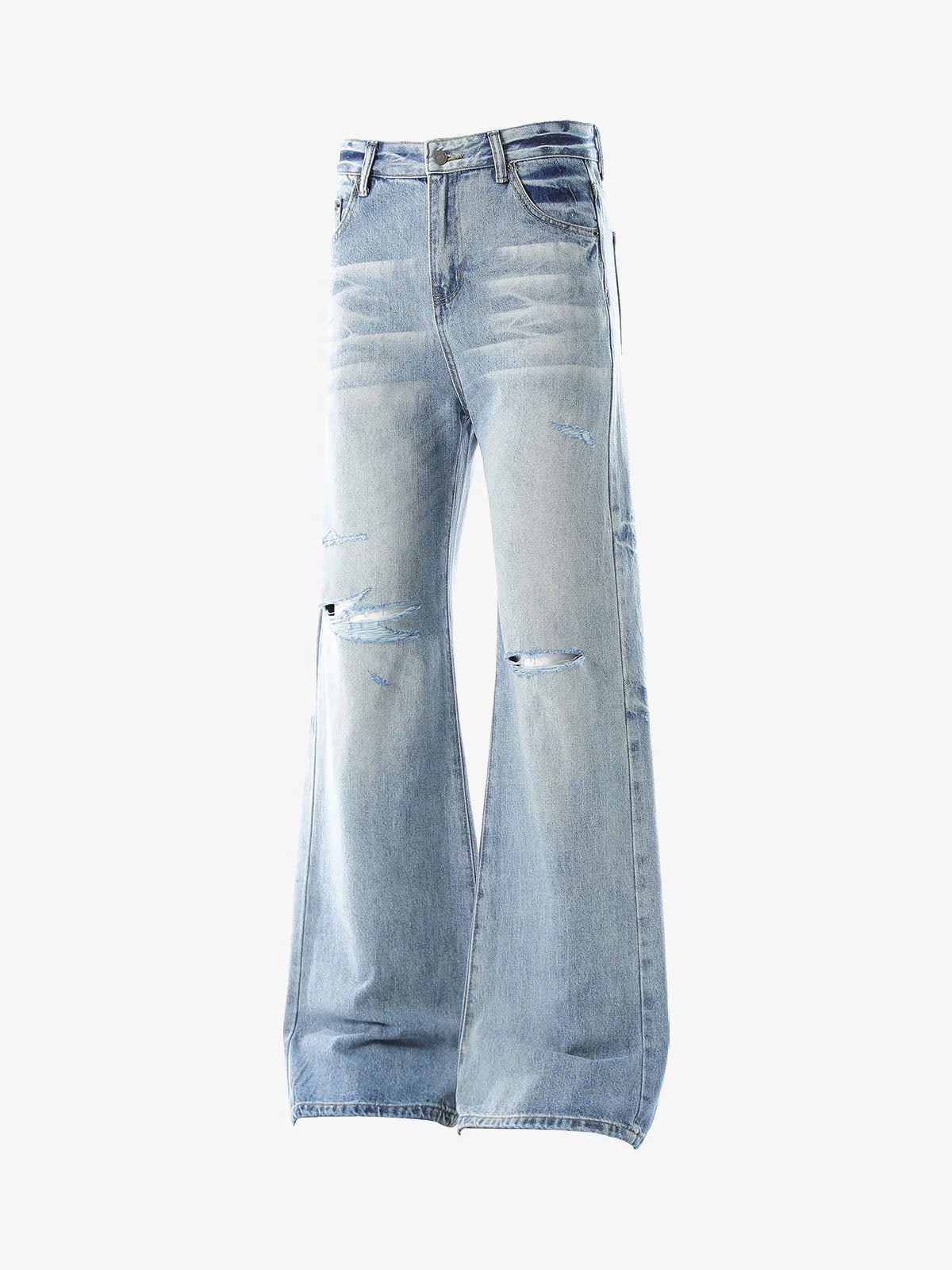 Hip-Hop Kesim Yıpranmış Jeans