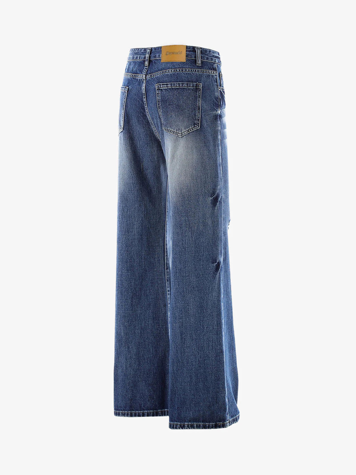 Hip-Hop Kesim Yıpranmış Jeans