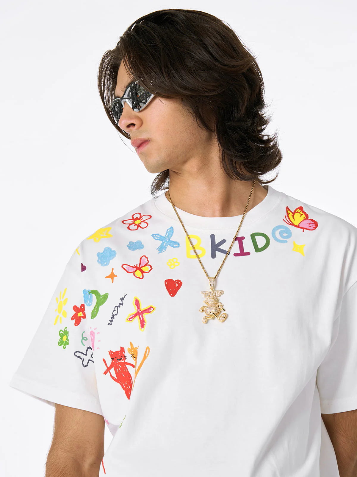 Retro Graffiti El Boyaması T-Shirt