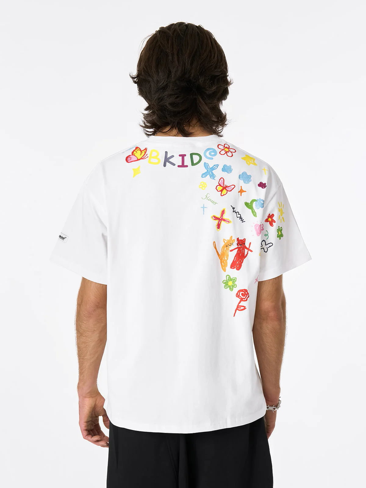 Retro Graffiti El Boyaması T-Shirt