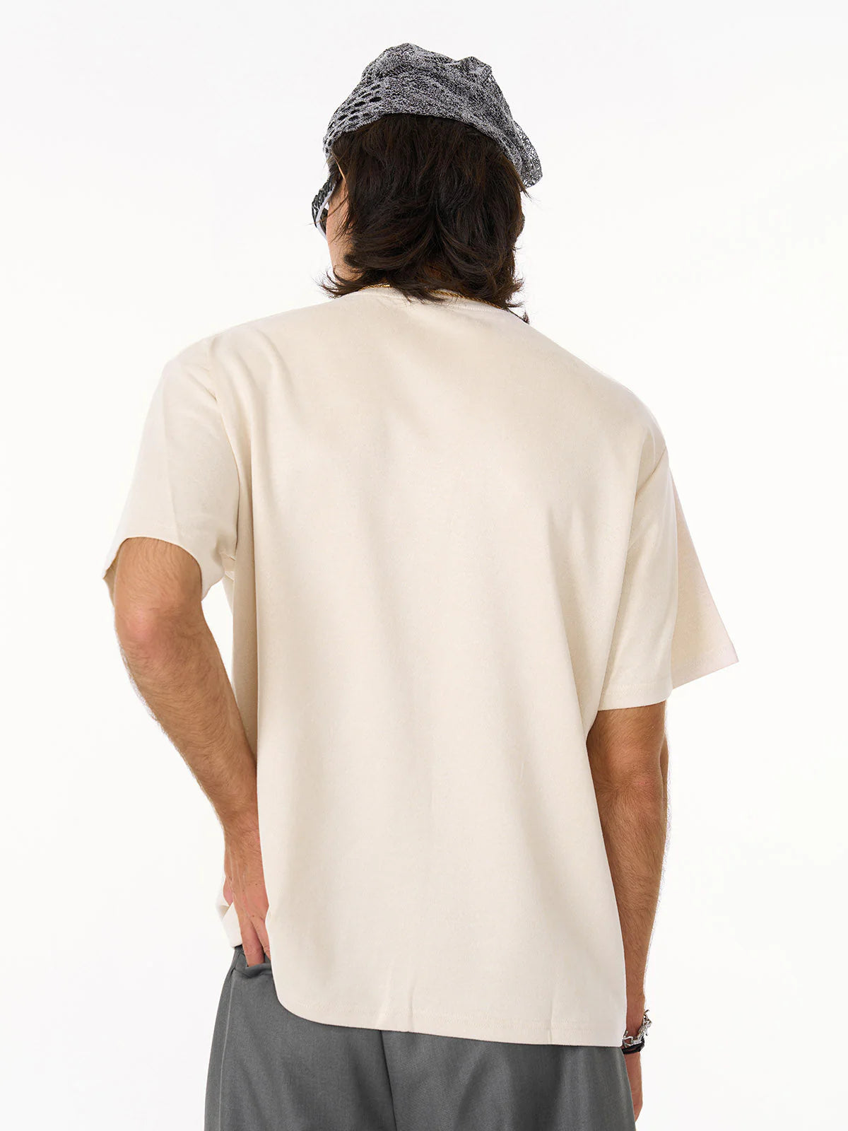 Fonksiyonel Dekonstrüktif Bölünmüş Kısa Kollu T-shirt
