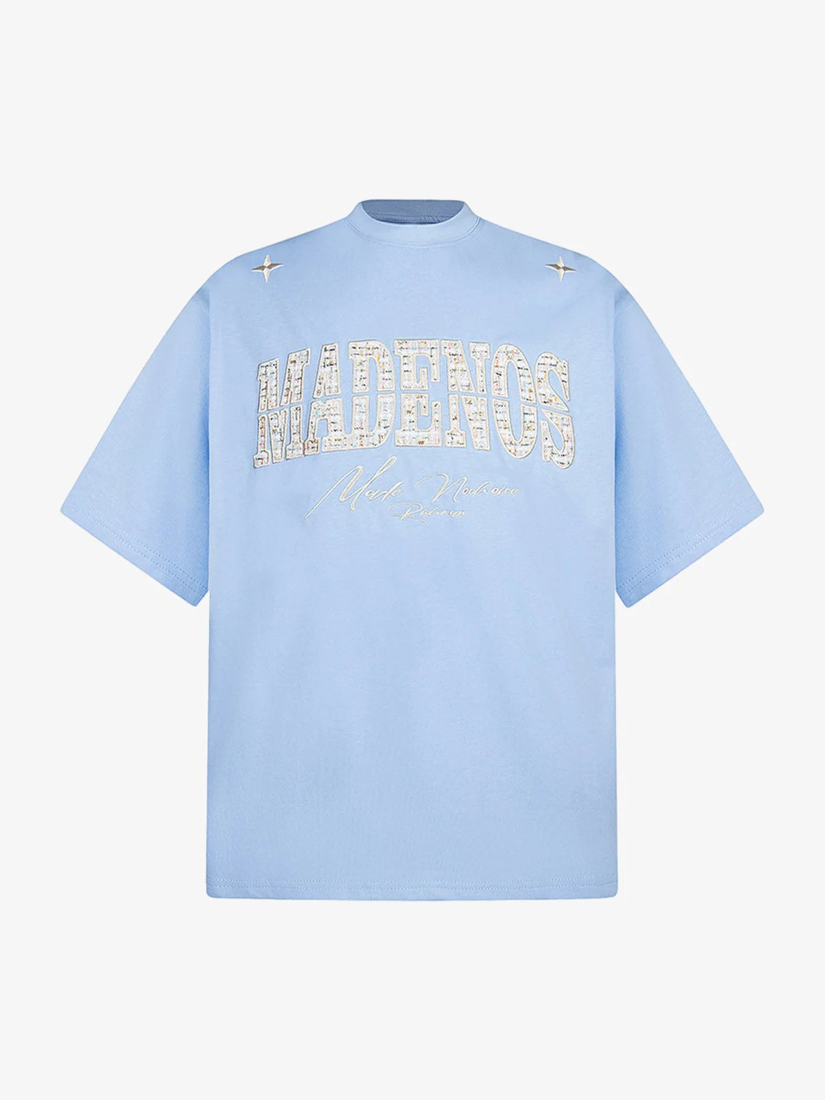 Vintage Patchwork Nakışlı Harfli T-shirt