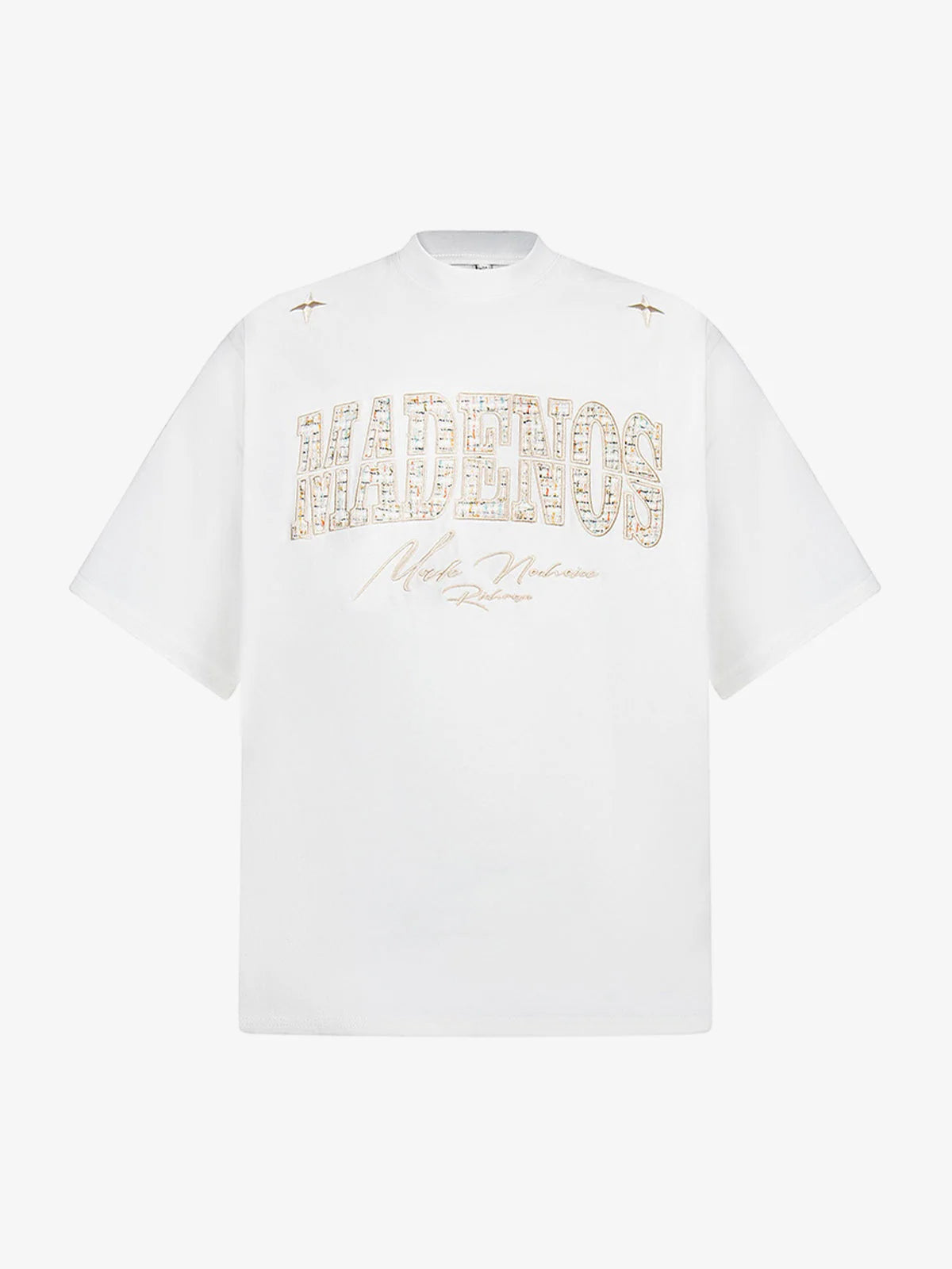 Vintage Patchwork Nakışlı Harfli T-shirt