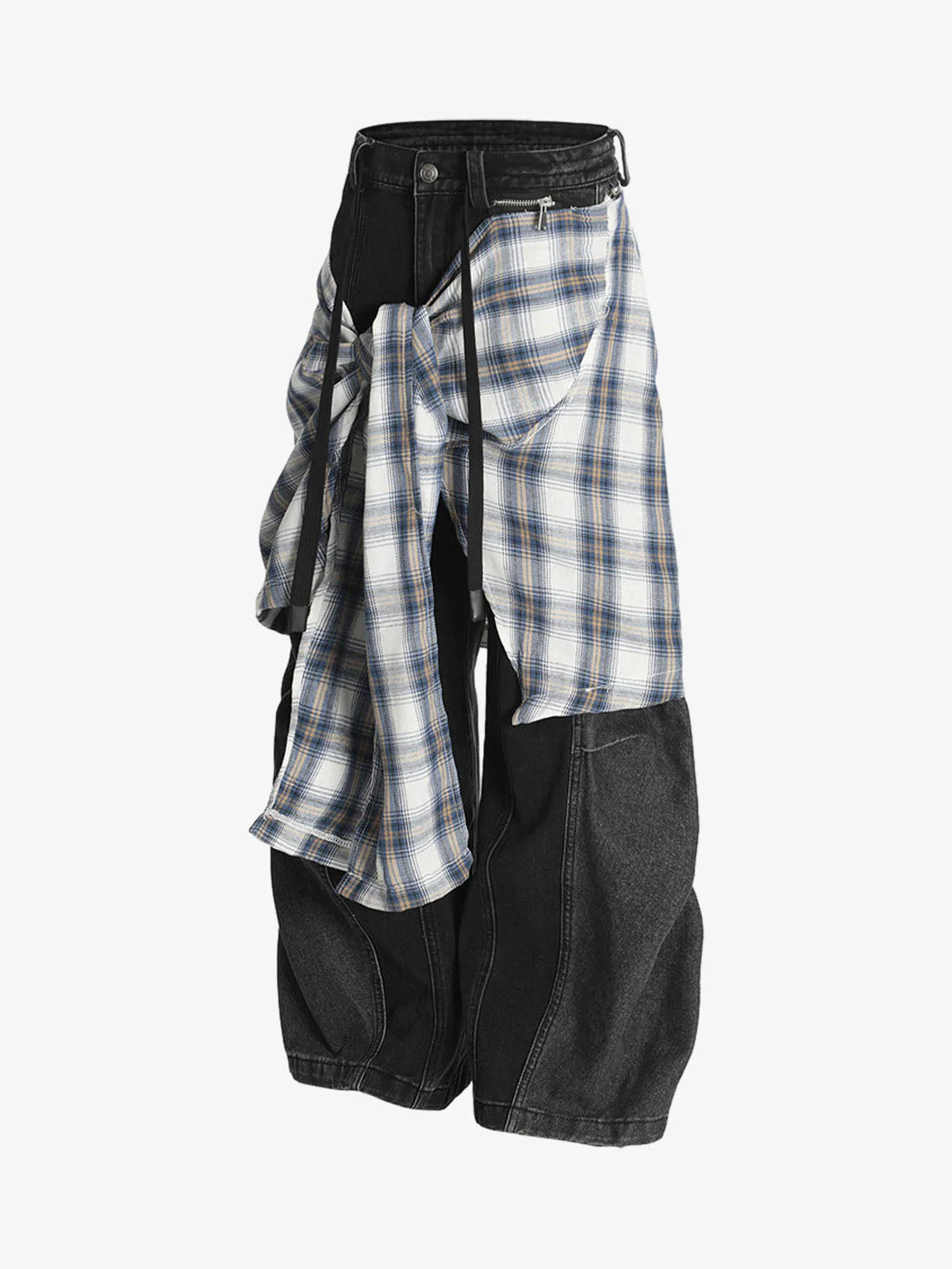 İki Parçalı Ekose Çıkarılabilir Scimitar Jeans