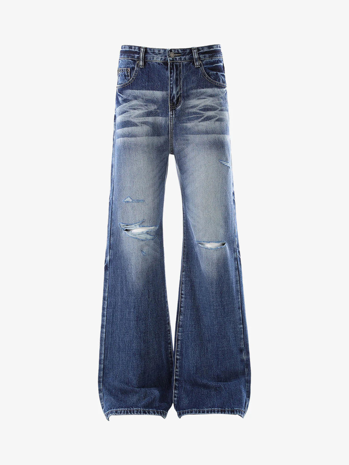 Hip-Hop Kesim Yıpranmış Jeans