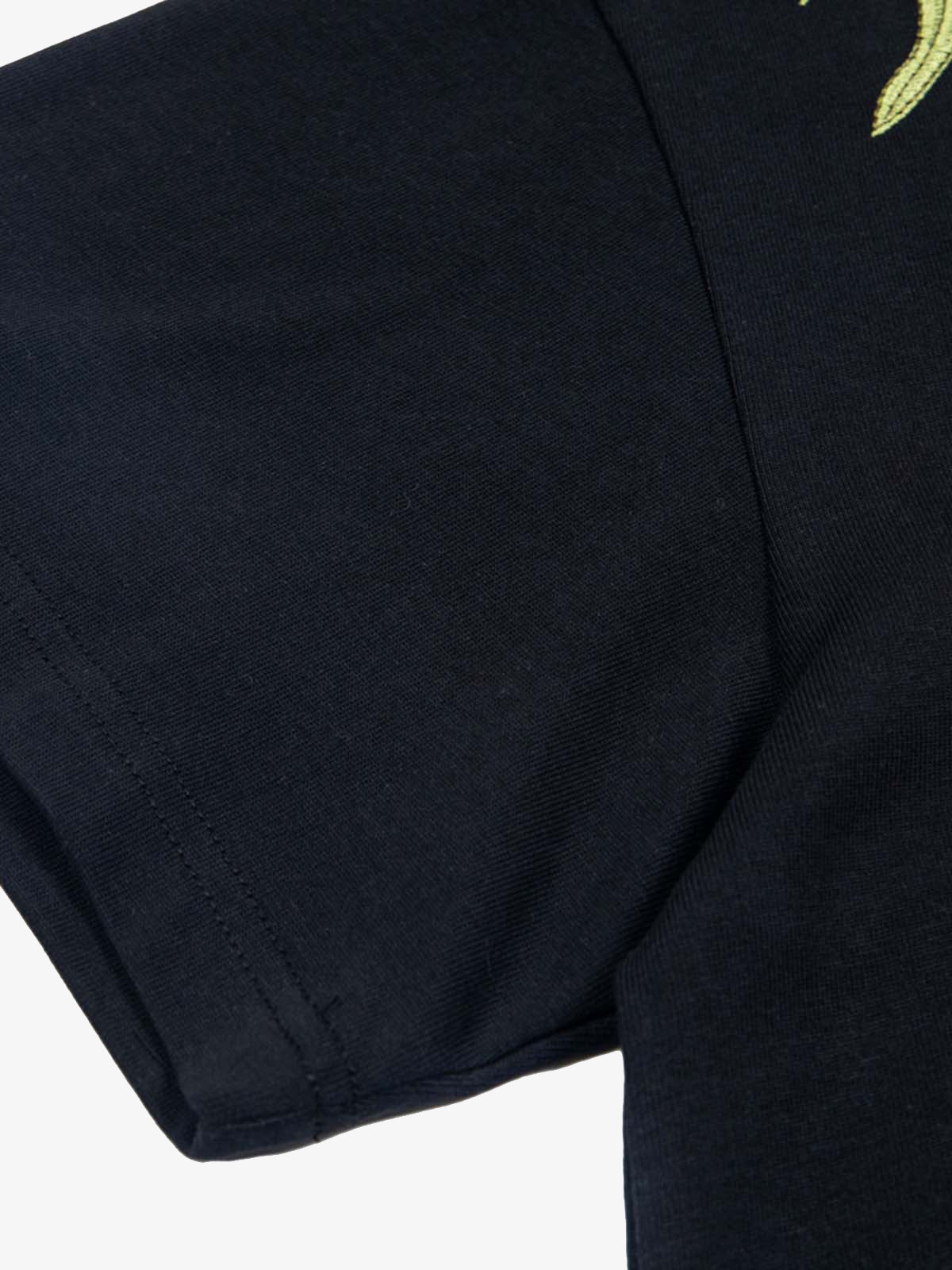Çiçek İşlemeli Oversized Kısa Kollu T-Shirt