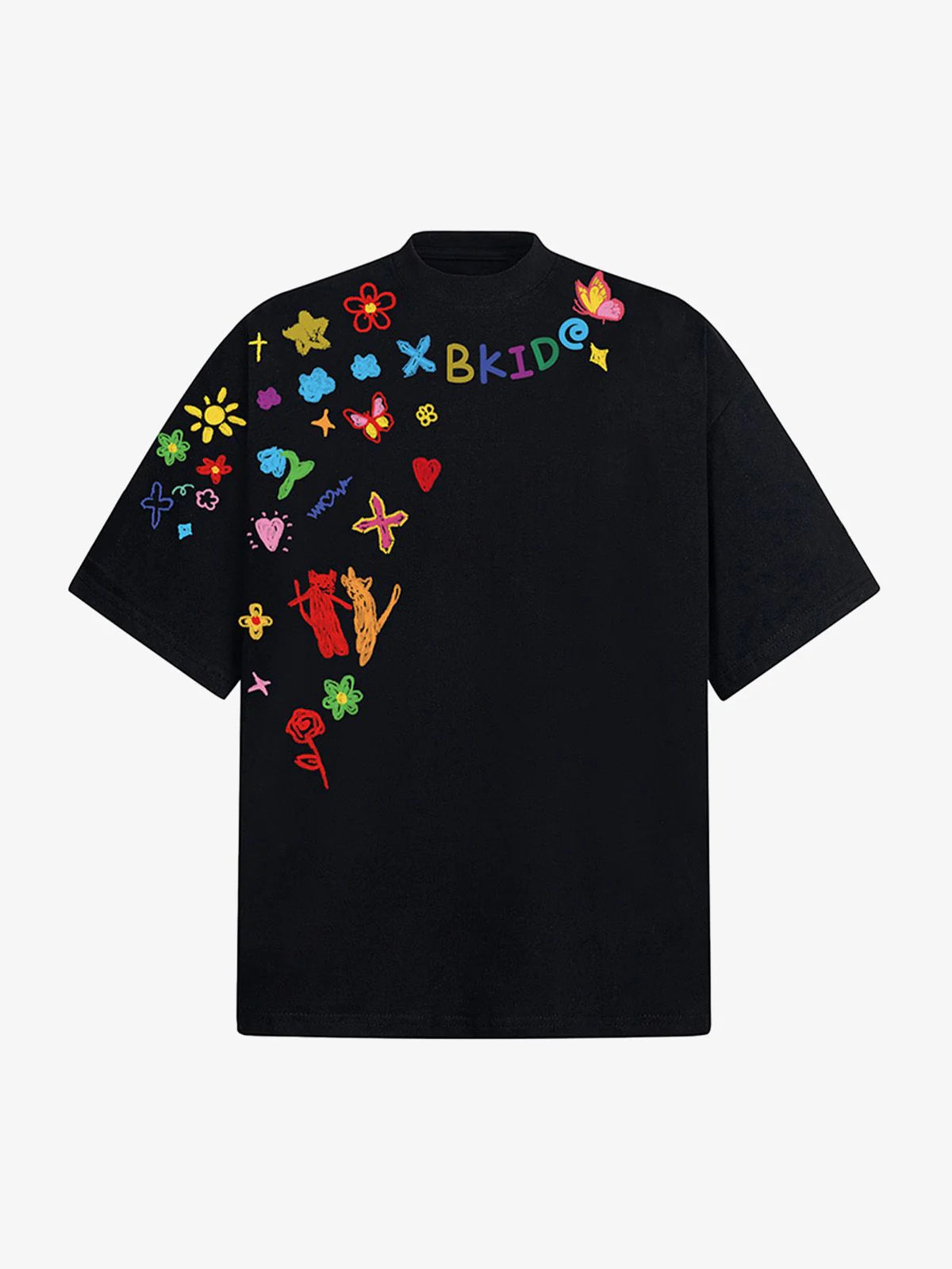 Retro Graffiti El Boyaması T-Shirt