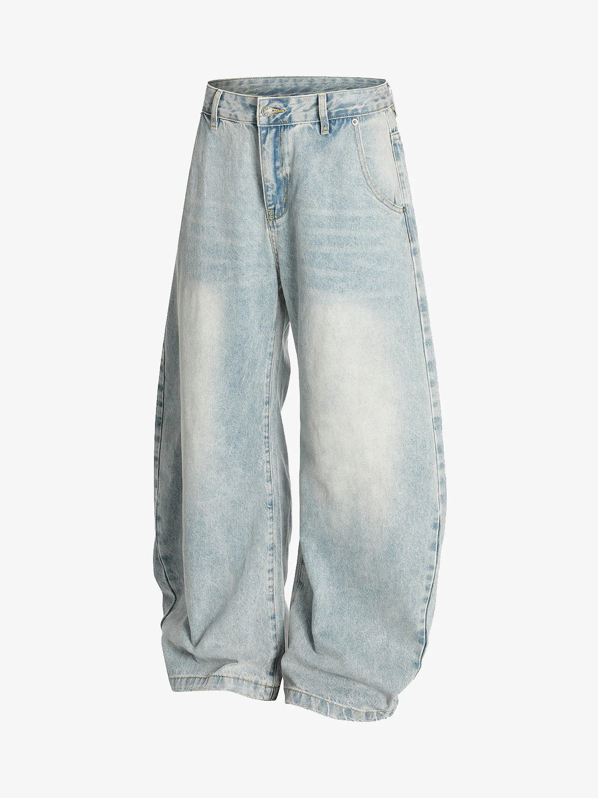 Yıkanmış Eskitilmiş Varil Jeans
