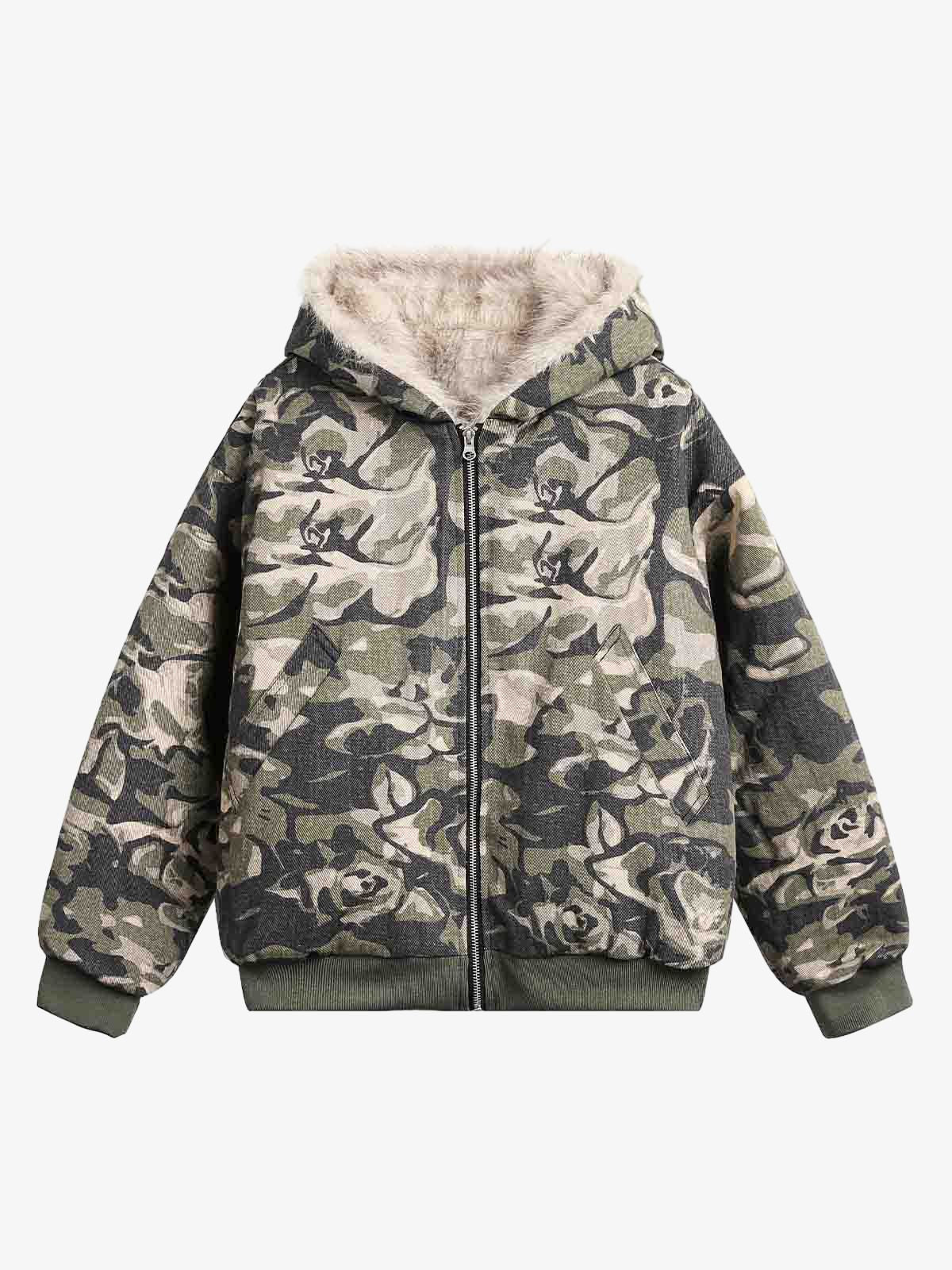 Washed Kürk Kapüşonlu Ceket