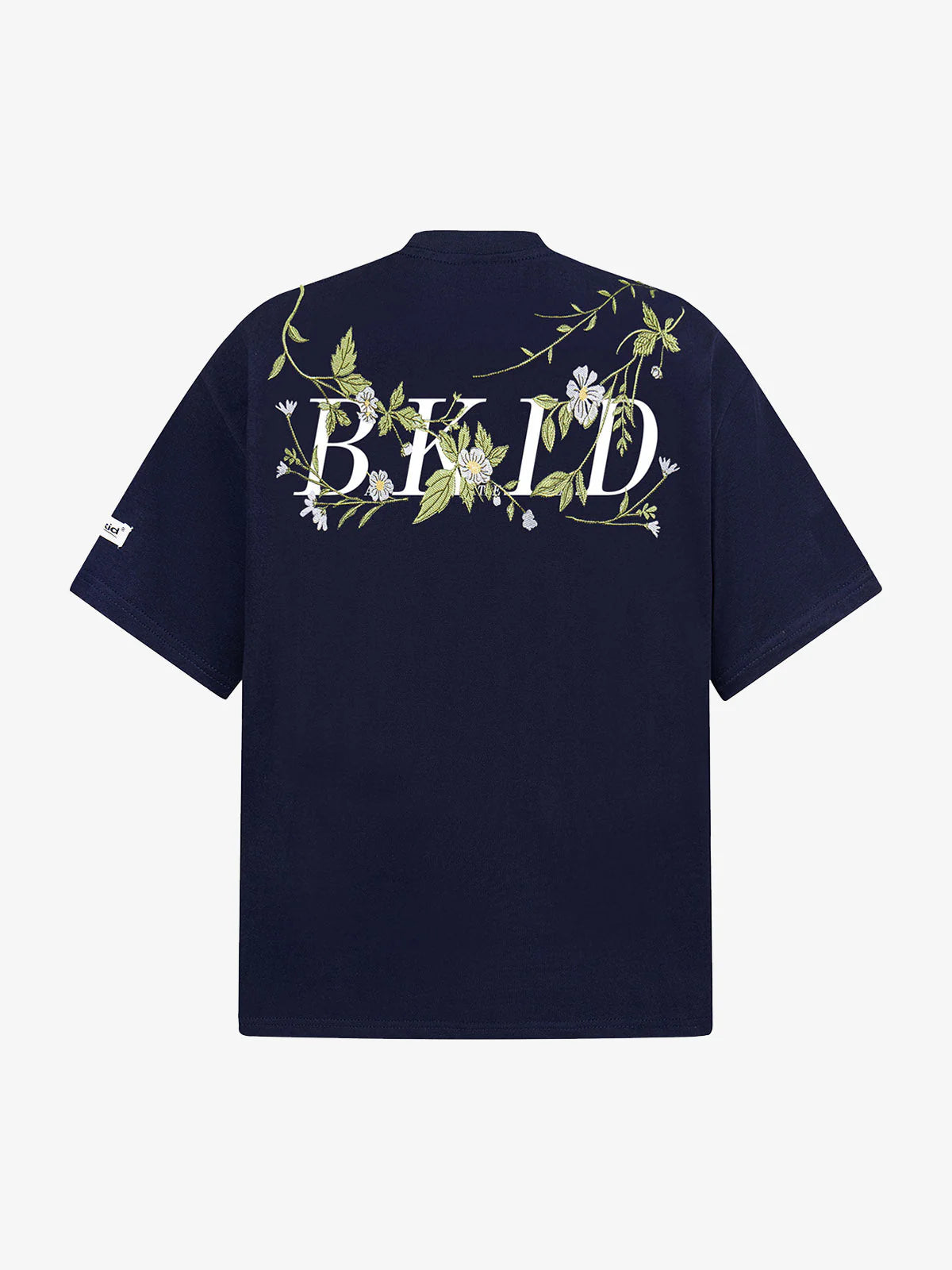 Çiçek İşlemeli Oversized Kısa Kollu T-Shirt