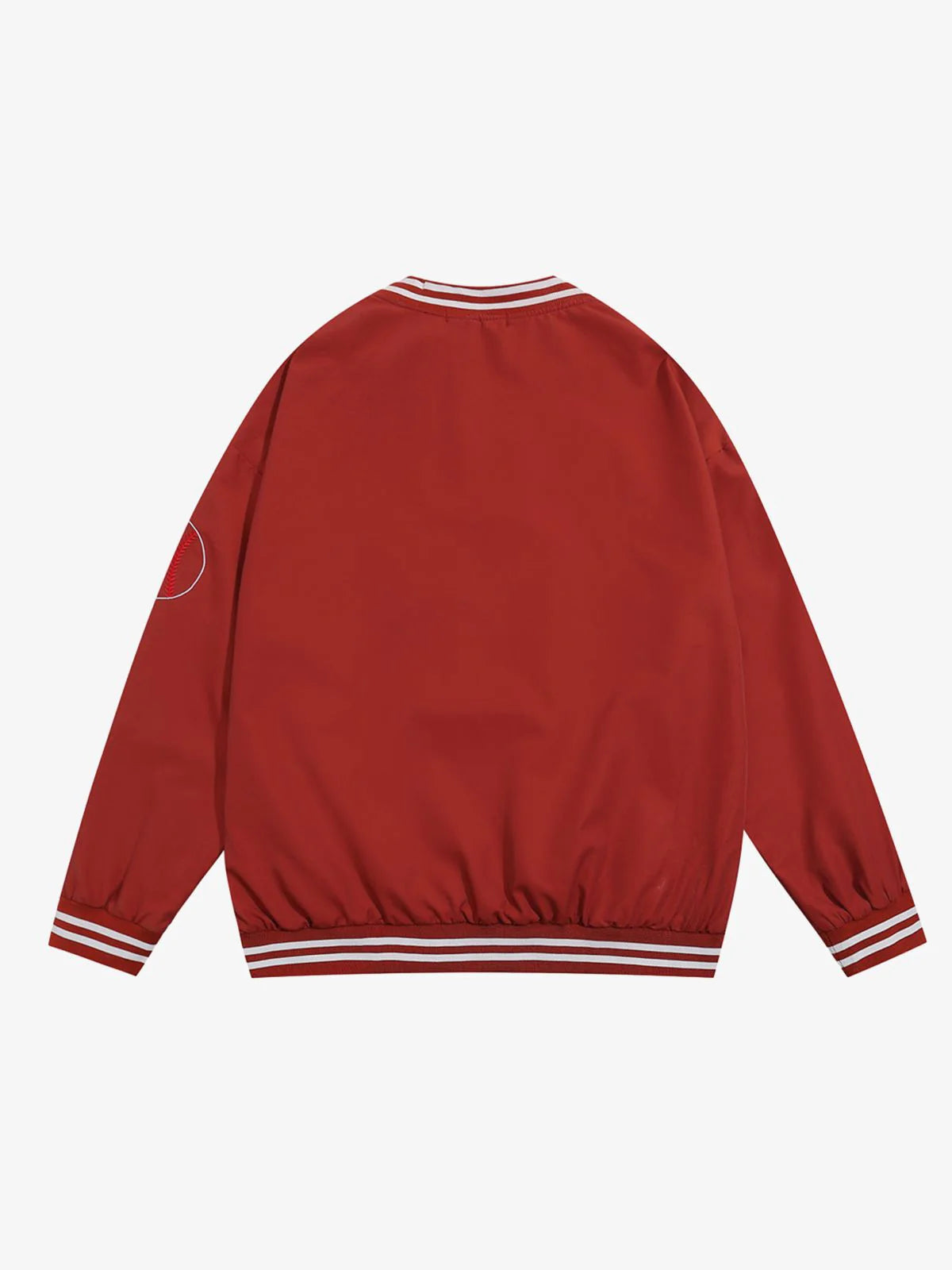 Sokak Tarzı V Yaka Beyzbol Esintili Sweatshirt