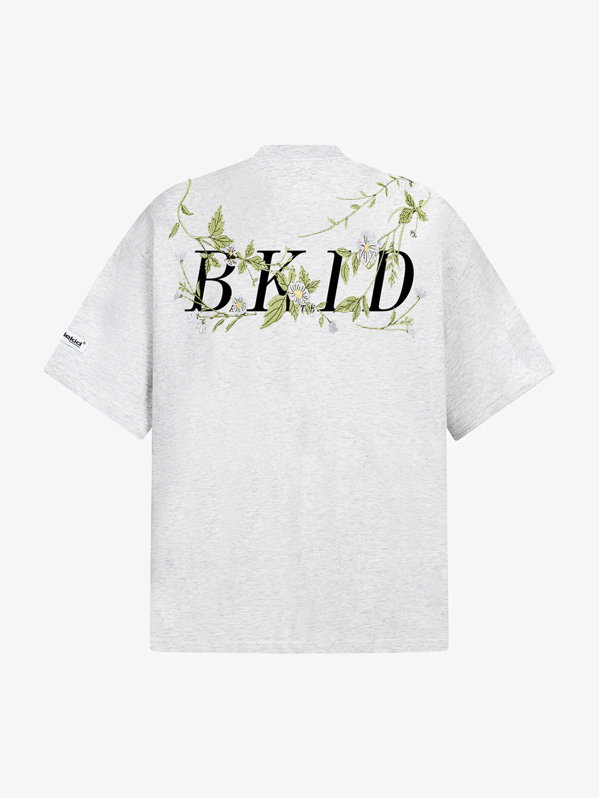 Çiçek İşlemeli Oversized Kısa Kollu T-Shirt