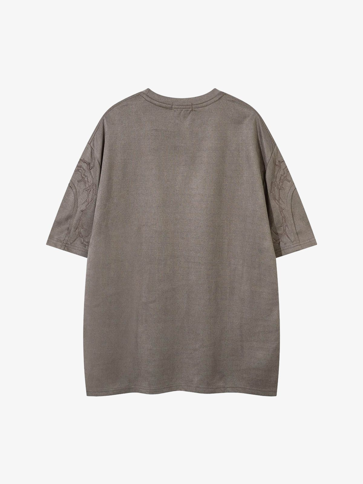 Diken Nakışlı Süet T-Shirt
