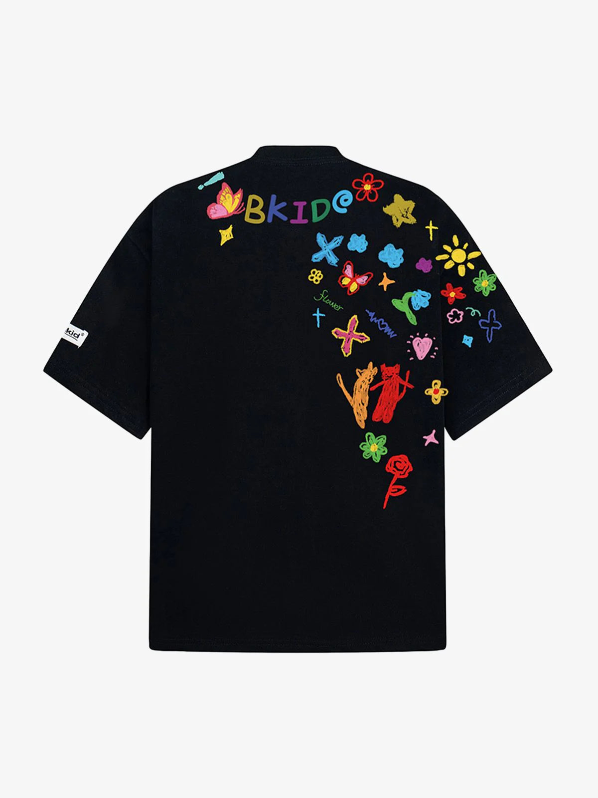 Retro Graffiti El Boyaması T-Shirt