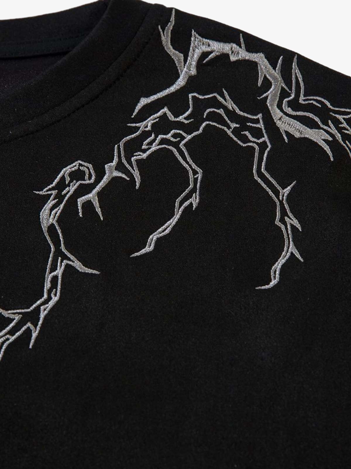 Diken Nakışlı Süet T-Shirt