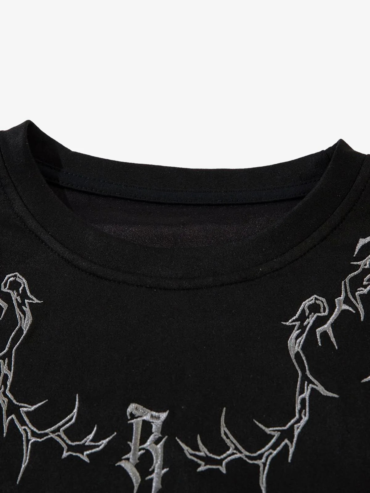 Diken Nakışlı Süet T-Shirt