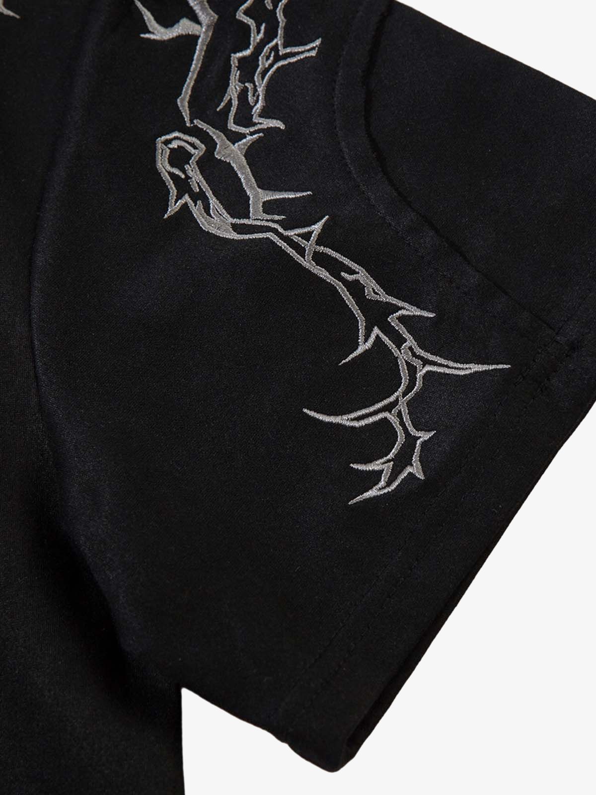 Diken Nakışlı Süet T-Shirt