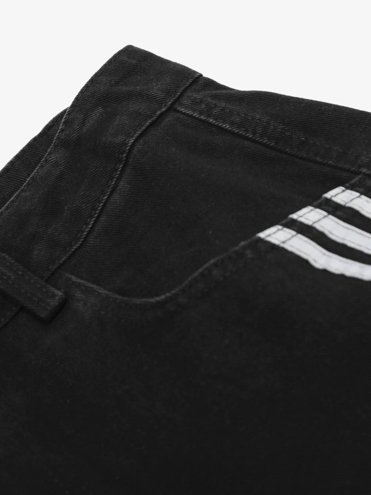 Çizgili Dikişli Barrel Jeans
